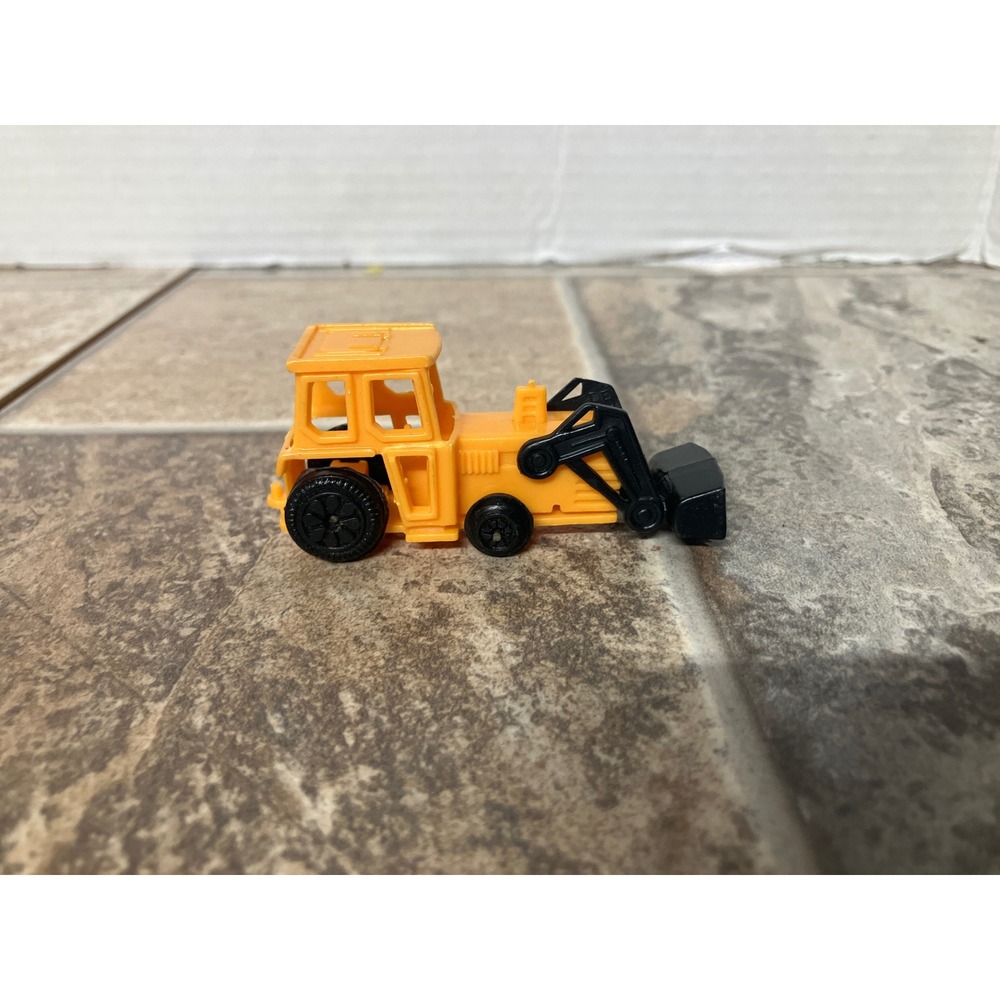 Orange Plastic Toy Front Loader Construction Vehicle Miniature Toy